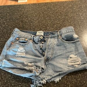 Denim cutoff shorts